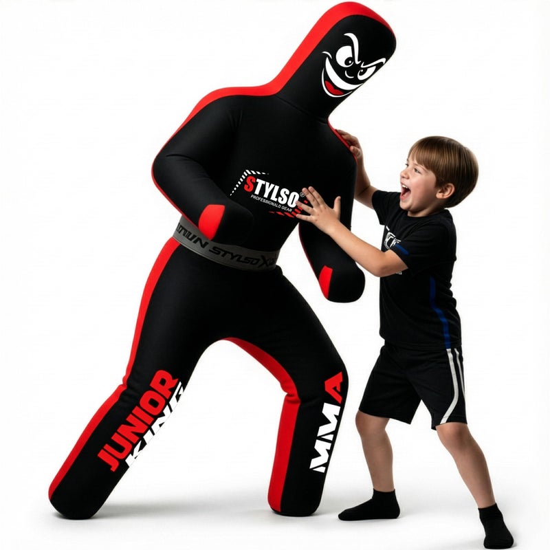 Stylso Un-Filled Wrestling Dummy for Kids â€“ Youth Grappling Dummies BJJ, MMA, Jiu Jitsu & Judo Training Partner â€“ Durable Martial Arts Practice Buddy (Black, 4ft / 48 Inches) - Image 2